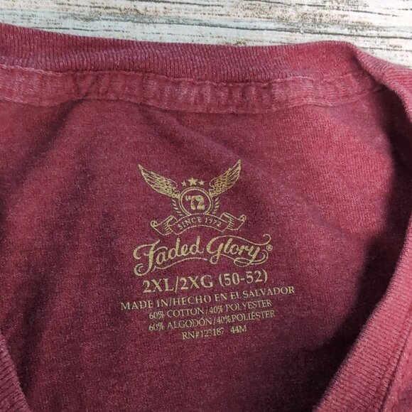 Faded Glory Ride USA Motorcycle Red Tank Top Men Size 2XL Y2K - Picture 3 of 6